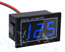 Waterproof 0.56inch DC Digital Voltage Meter, DC5-130V Blue LED Battery Volt Meter Gauge Voltage Display for Golf Cart Car, Boats